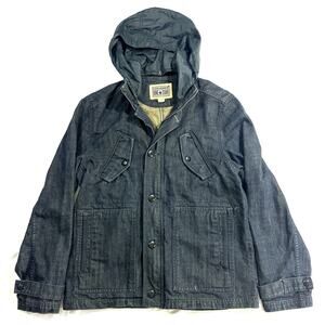 Converse One Star Jacket Medium Denim Hooded Coat Y2K Skate Coat